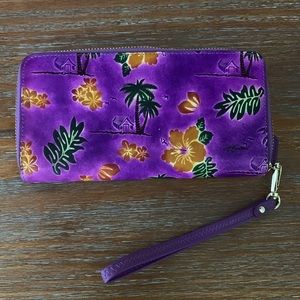 Purple Tropical Wristlet Wallet
